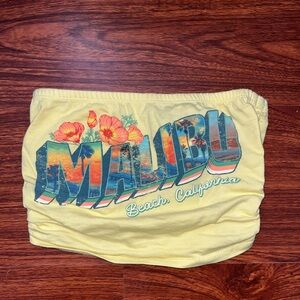 Yellow Malibu Graphic Tube Top